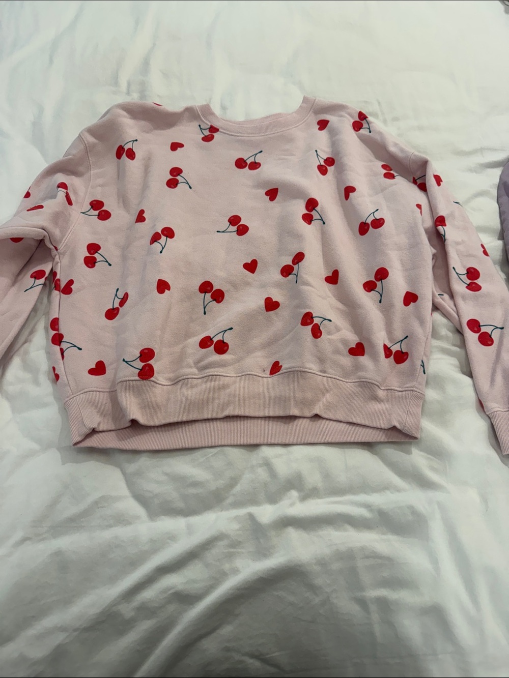 Grayson Threads Pink Cherry Print Pullover Sweatshirt
